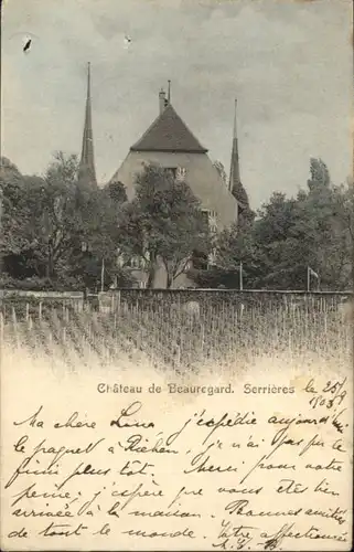 Neuchatel NE Neuchatel [Stempelabschlag] Chateau Beauregard x / Neuchatel /Bz. Neuchâtel