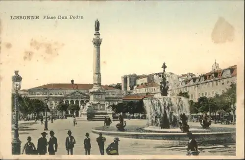 Lissabon Place Don Pedro Brunnen *