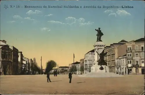 Lisboa Lissabon Monumento Marechal Saldanha Avenida Republica x