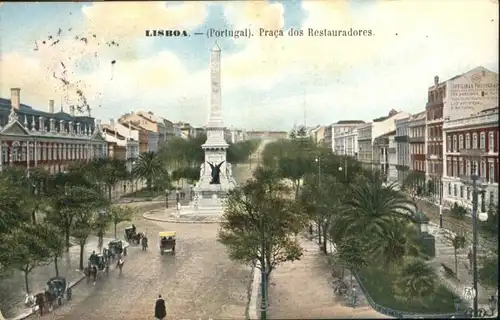 Lisboa Lissabon Praca Retauradores Kutsche Saeule x