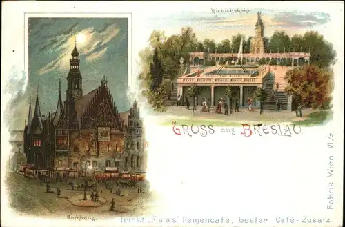 wx34132 Breslau Niederschlesien Breslau Rathaus Liebichshoehe * Kategorie. Wroclaw Alte Ansichtskarten