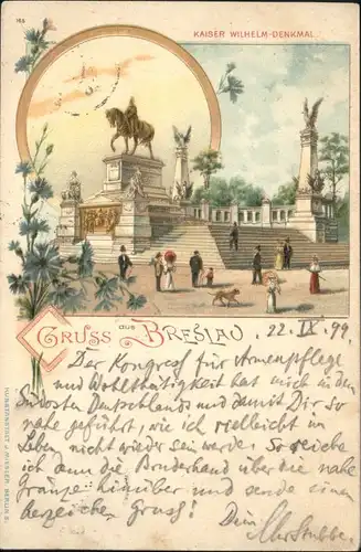 wx34645 Breslau Niederschlesien Breslau Kaiser Wilhelm Denkmal x Kategorie. Wroclaw Alte Ansichtskarten