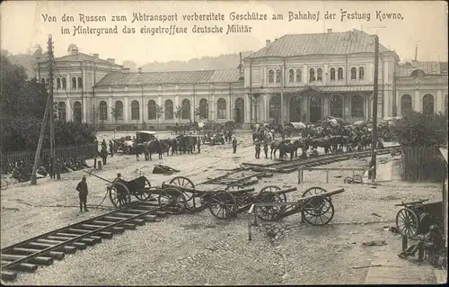 Kaunas Kowno Kowno Bahnhof Festung Soldaten Militaer Kanonen * / Kaunas /