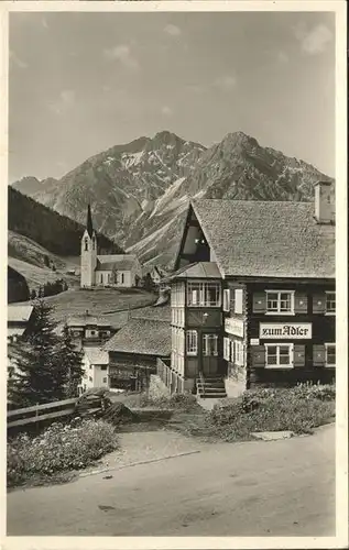 wx46076 Hirschegg Kleinwalsertal Vorarlberg Gasthof Pension Adler Kategorie. Mittelberg Alte Ansichtskarten