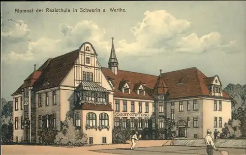 wx51261 Schwerin Warthe Alumnat Realschule Kategorie. Skwierzyna Alte Ansichtskarten