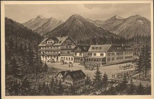 wx52631 Reutte Tirol Alpen Hotel Ammerwald Kutsche Kategorie. Reutte Alte Ansichtskarten