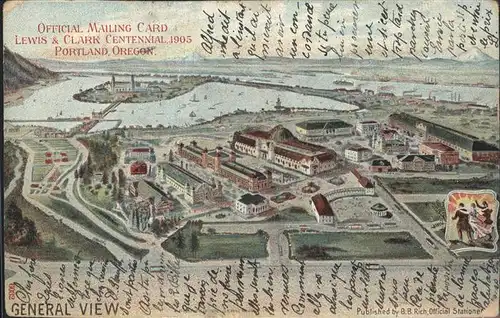 Portland Oregon Official Mailing Card Lewis & Clark 1905