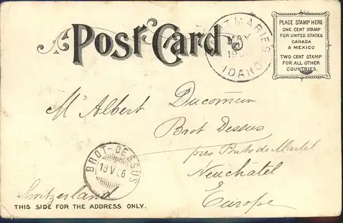 Portland Oregon Official Mailing Card Lewis & Clark 1905