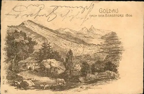 Goldau Nach Bergsturz 1806
Panorama Kat. Goldau