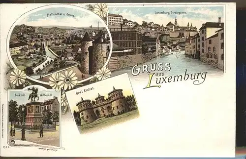 Luxemburg Luxembourg Gerbergasse, Denkmal Kaiser Wilhelm II., drei Eichel / Luxemburg /