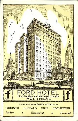 wx58559 Montreal Quebec Ford Hotel Montreal Kategorie. Montreal Alte Ansichtskarten