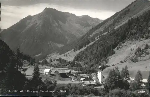 Sankt Nikolai Soelktal Steinrinnspitze Kat. Sankt Nikolai im Soelktal