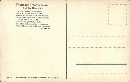 Trachten Thueringen Heumahd Kat. Trachten