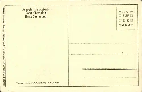 Kuenstlerkarte Anselm Feuerbach Gitarre Kat. Kuenstlerkarten