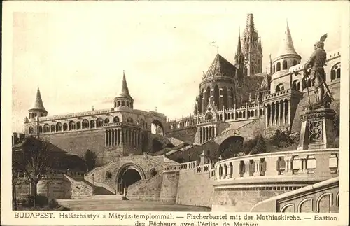 Budapest Fischerbastei mit Mathiaskirche Kat. Budapest