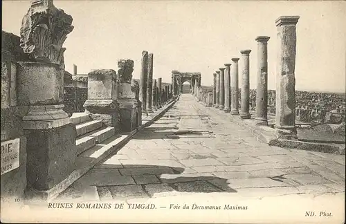 Timgad Ruines Romaines Voie du Decumanus Maximus
