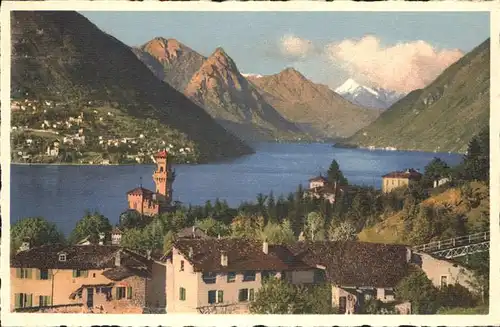 Lago di Lugano Sfondo di Porlezza