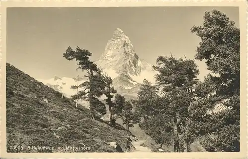 wz23515 Matterhorn VS Riffelalpweg Kategorie. Matterhorn Alte Ansichtskarten