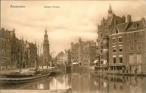 Amsterdam Binnen Amstel Schiff Kat. Amsterdam