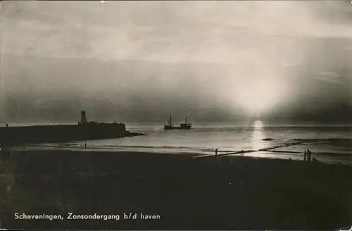 Scheveningen Zonsondergang Schiff Kat. Scheveningen