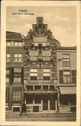 Utrecht Oude Gevel Voorstraat Kat. Utrecht