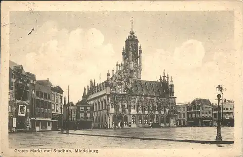 Middelburg Zeeland Groote Markt met Stadhuis Kat. Middelburg