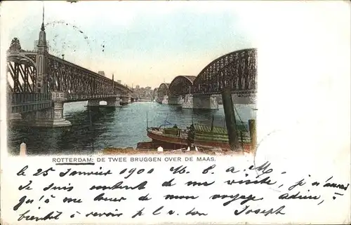 Rotterdam Twee Bruggen over de Maas Kat. Rotterdam