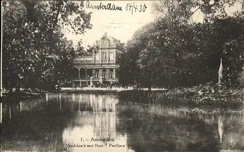 Amsterdam Vondelpark Pavillon Kat. Amsterdam