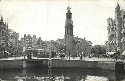 Amsterdam Sophiaplein Munttoren  Kat. Amsterdam