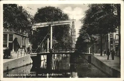 Amsterdam Groenburgwal Zuiderkerktoren Kat. Amsterdam