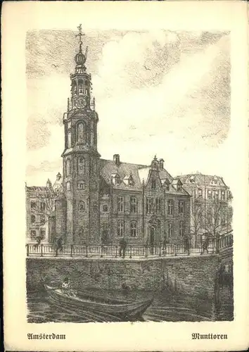 Amsterdam Munttoren Kuenstler Louis Landre Kat. Amsterdam