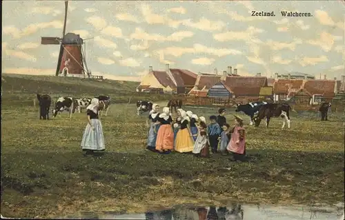 Zeeland Niederlande Walcheren Kuehe Muehle