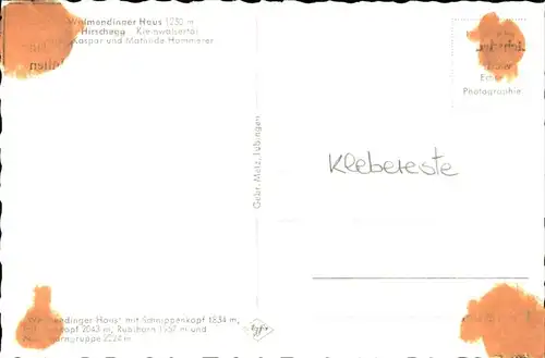 wz28557 Hirschegg Kleinwalsertal Vorarlberg Walmendinger Haus Kategorie. Mittelberg Alte Ansichtskarten