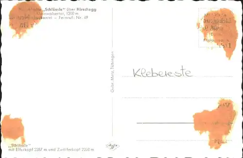 wz28593 Hirschegg Kleinwalsertal Vorarlberg Ferienheim Schloessle Kategorie. Mittelberg Alte Ansichtskarten