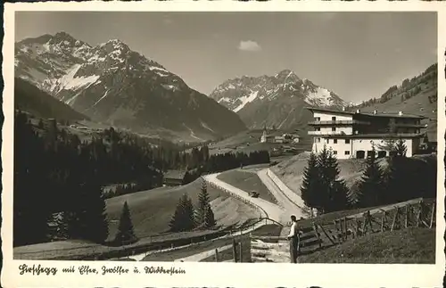 wz28686 Hirschegg Kleinwalsertal Vorarlberg Elfer Zwoelfer Widderstein Kategorie. Mittelberg Alte Ansichtskarten