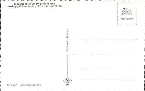 wz28772 Hirschegg Kleinwalsertal Vorarlberg Kindersanatorium Dr. Bergengruen Kategorie. Mittelberg Alte Ansichtskarten