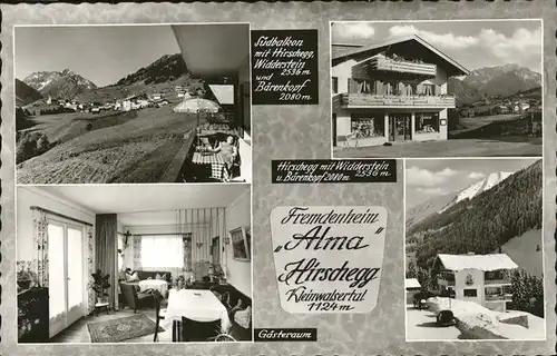 wz28778 Hirschegg Kleinwalsertal Vorarlberg Fremdenheim Alma Kategorie. Mittelberg Alte Ansichtskarten