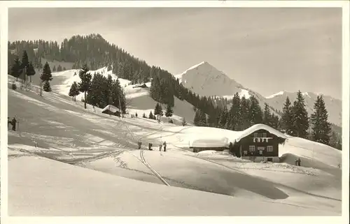 wz28785 Hirschegg Kleinwalsertal Vorarlberg Cafe Moosbrugger Fuchsfarm Kategorie. Mittelberg Alte Ansichtskarten