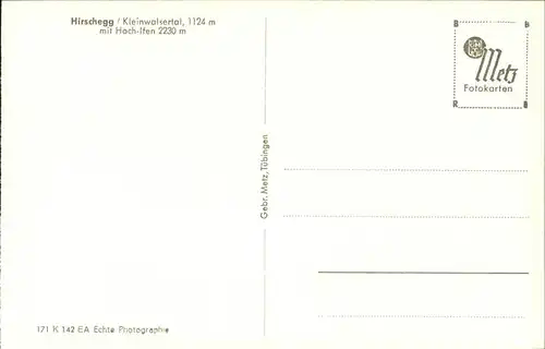 wz28802 Hirschegg Kleinwalsertal Vorarlberg Panorama Kategorie. Mittelberg Alte Ansichtskarten