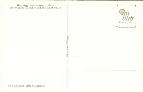 wz28821 Hirschegg Kleinwalsertal Vorarlberg Widderstein Baerenkopf Kategorie. Mittelberg Alte Ansichtskarten
