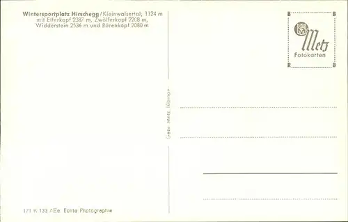 wz28824 Hirschegg Kleinwalsertal Vorarlberg Panorama Kategorie. Mittelberg Alte Ansichtskarten
