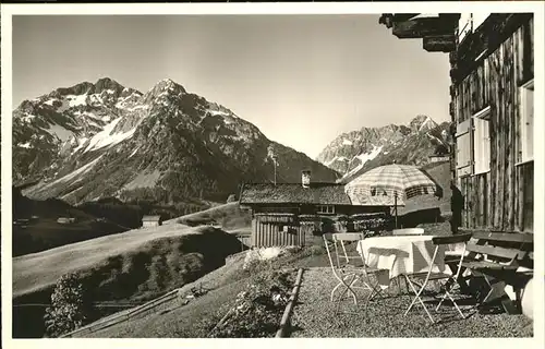 wz28839 Hirschegg Kleinwalsertal Vorarlberg Ferienheim Berghalde Kategorie. Mittelberg Alte Ansichtskarten