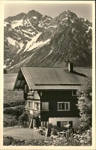 wz28842 Hirschegg Kleinwalsertal Vorarlberg Haus Edelweiss Kategorie. Mittelberg Alte Ansichtskarten