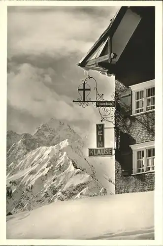 wz28843 Hirschegg Kleinwalsertal Vorarlberg Kreuz Wein-Klause Kategorie. Mittelberg Alte Ansichtskarten