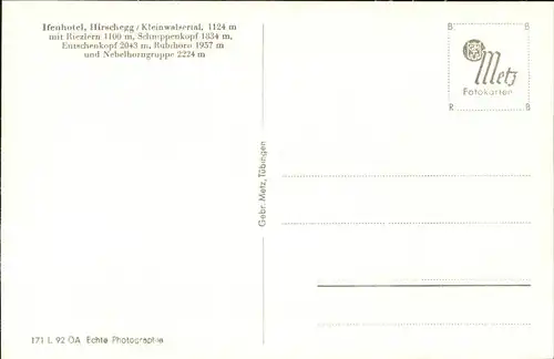 wz28846 Hirschegg Kleinwalsertal Vorarlberg Ifenhotel Kategorie. Mittelberg Alte Ansichtskarten