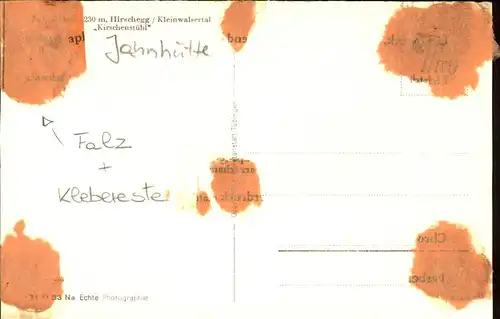 wz28887 Hirschegg Kleinwalsertal Vorarlberg Jahnhuette Kirschenstuebl Kategorie. Mittelberg Alte Ansichtskarten