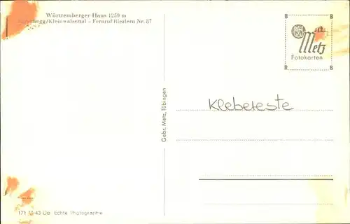 wz28897 Hirschegg Kleinwalsertal Vorarlberg Wuerttemberger Haus Kategorie. Mittelberg Alte Ansichtskarten