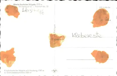 wz28938 Hirschegg Kleinwalsertal Vorarlberg Kinderkurheim Haegele Kategorie. Mittelberg Alte Ansichtskarten