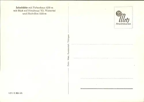 wz28990 Hirschegg Kleinwalsertal Vorarlberg Jahnhuette Kategorie. Mittelberg Alte Ansichtskarten