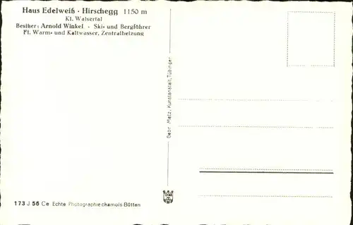 wz29093 Hirschegg Kleinwalsertal Vorarlberg Haus Edelweiss Kategorie. Mittelberg Alte Ansichtskarten